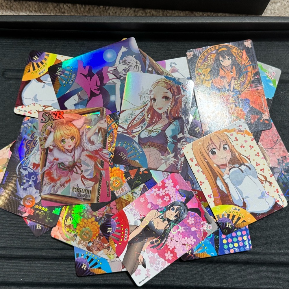 Anime Waifu Holo Foil Trading Card Bundle